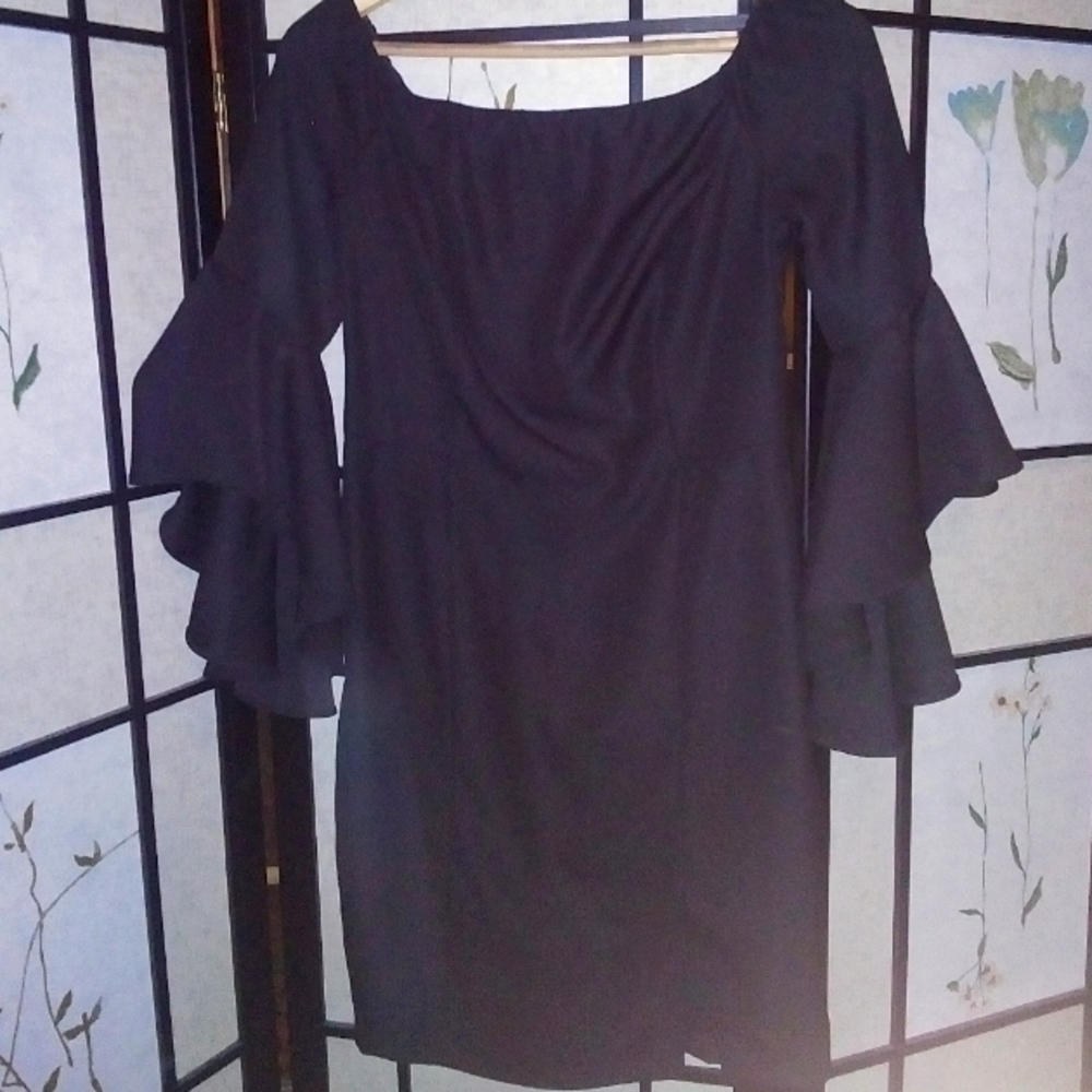 Excellent condition Venus off shoulder mini cocktail dress with bell sleeves